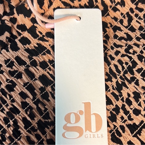 GB Girls Brown Black print Long Sleeve Dress Girls - Picture 7 of 17